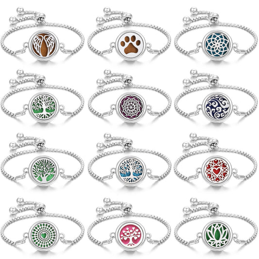 Lucky Tree Aromatherapy Oil Stainless Steel Alloy Bracelet
