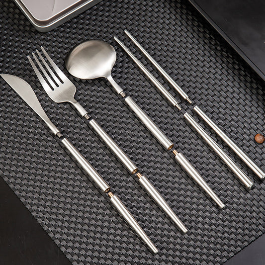 stainless steel portable cutlery set