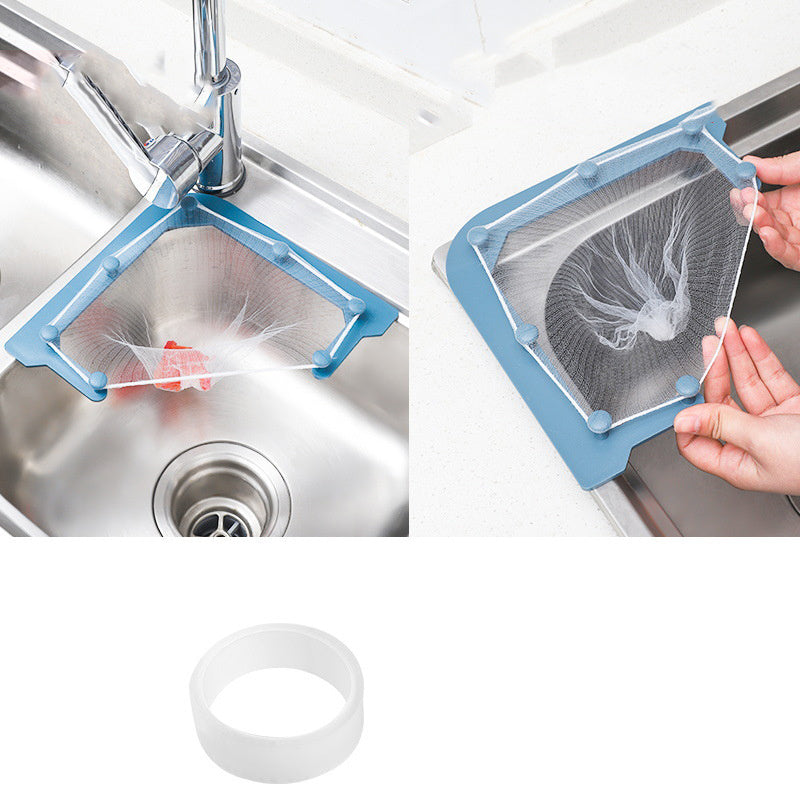 Kitchen Sink Triangle Hanging Net Storage Drain Rack Leftovers Soup Water Filter