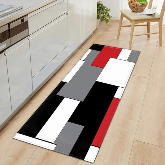 Modern Kitchen Mat Long Strip Bedroom Entrance Doormat 3D Pattern