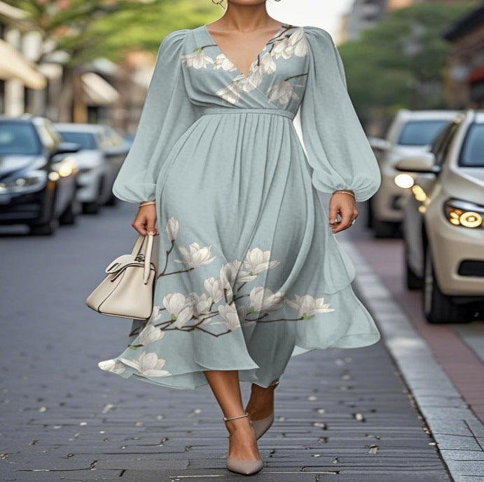 Printed Casual Retro Sexy Dress