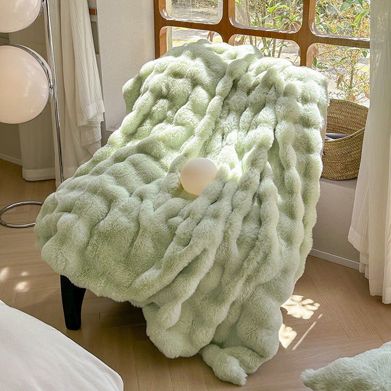 Rex Rabbit Velvet Blanket Thickened Warm Fur Velvet Nap Blanket