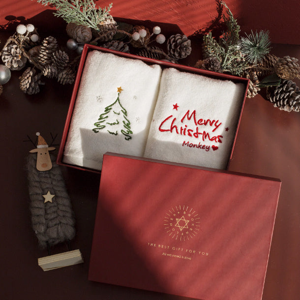 Customized Christmas Gift Name Enterprise Handheld Gift Pure Cotton Absorbent Towel