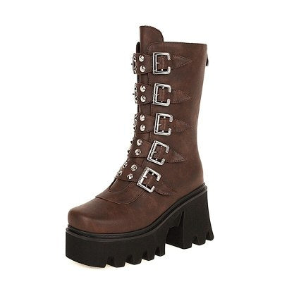Punk Style Women's Platform Martin Boots