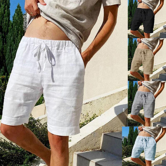 Men's Loose Cotton And Linen Casual Shorts