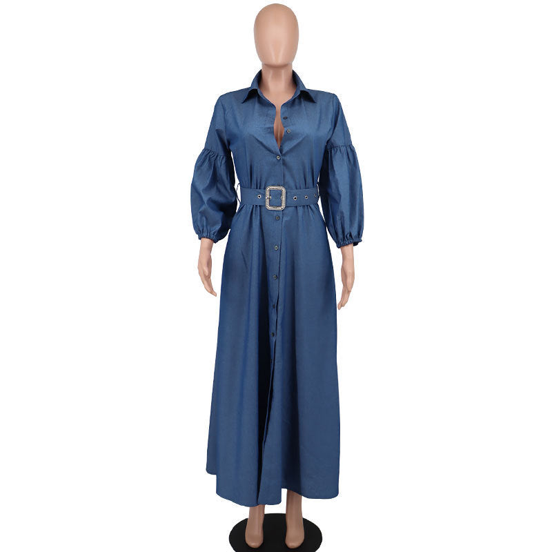 Blue Denim Shirt Long Sleeve Women's Clothing