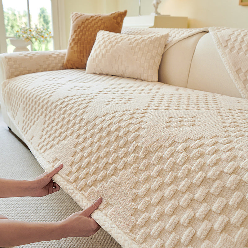 Heavy Weight Shu Cotton Velvet Anti-scratching Sofa Cover