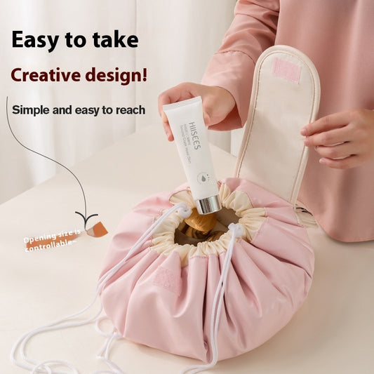 Portable Lazy Cosmetic Large Capacity Waterproof Wash Drawstring Type Beam Storage Bag Travel Portable Handbag