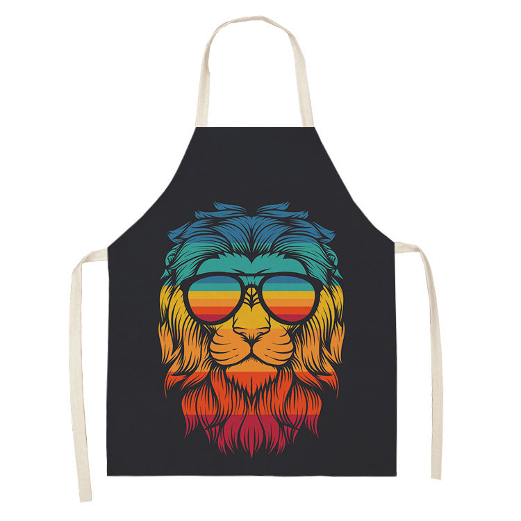 Simple Cartoon Tiger Cotton And Linen Apron Home