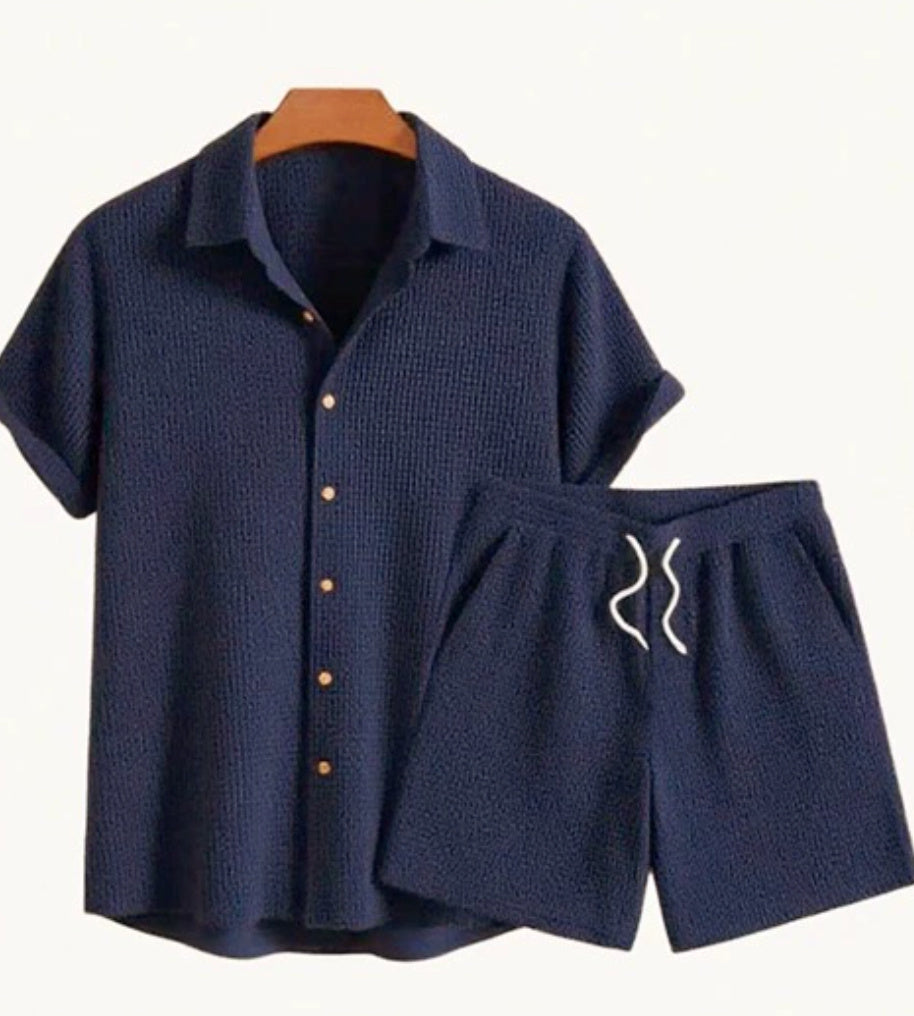 Casual Loose Multi-color Beachwear Short Sleeve Suit