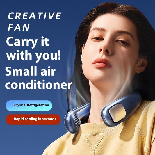 Usb Rechargeable Long Endurance Mute Leaf-free Halter Little Fan Portable Outdoor