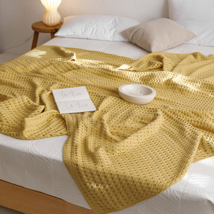 Waffle Cotton Yarn Air Conditioner Summer Cooling Duvet Solid Color Dormitory Comforter