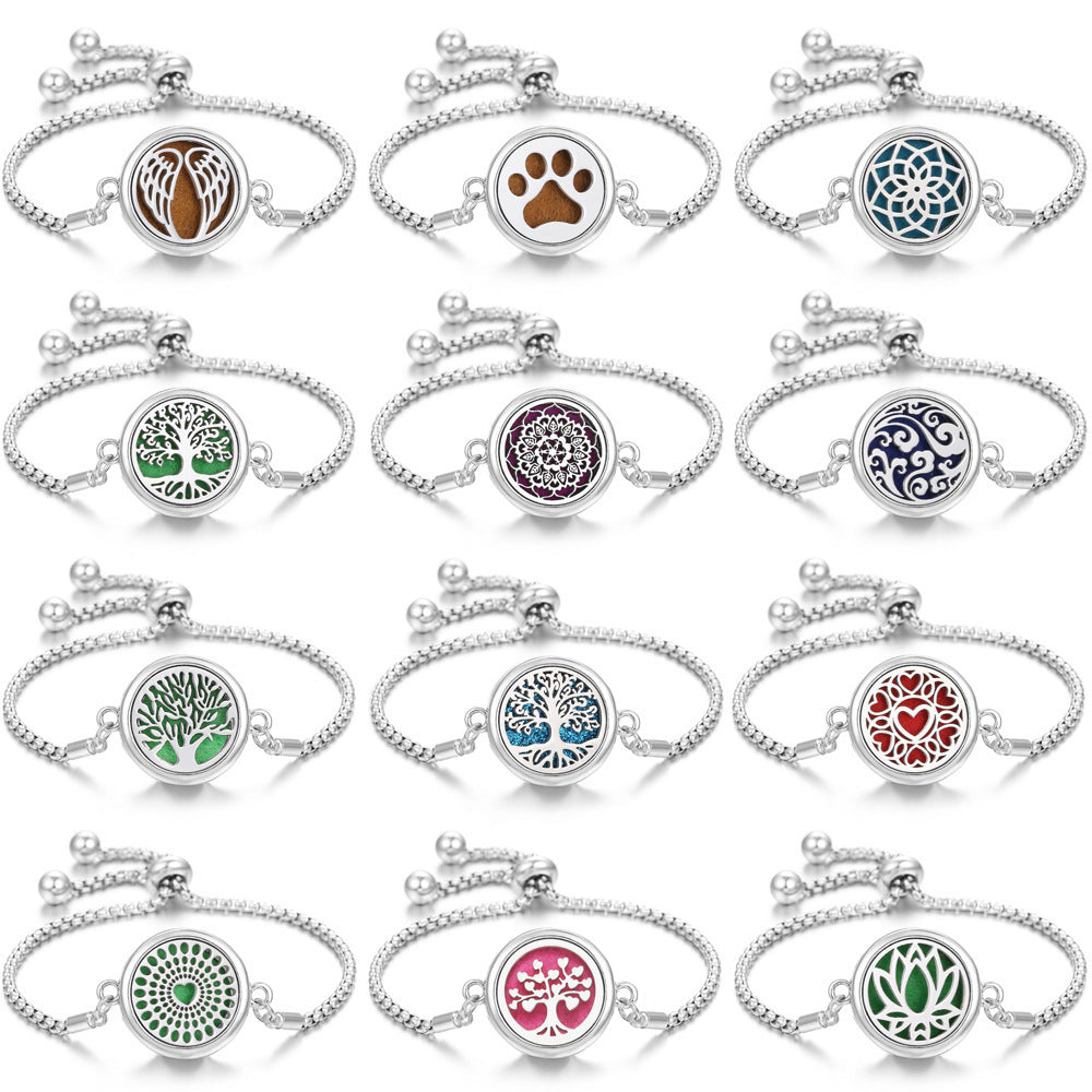 Lucky Tree Aromatherapy Oil Stainless Steel Alloy Bracelet