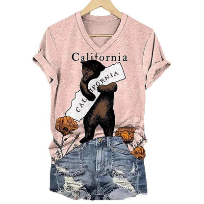 Women's V-neck Short-sleeved Round Neck Hoodie