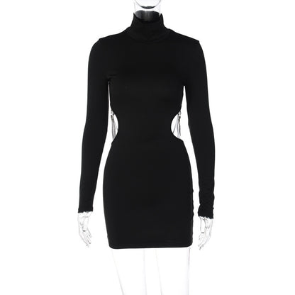 Ladies New Backless Chain Long Sleeve Dress