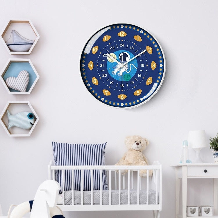 Early Education Cartoon Mute Children's Time Management Quartz Home Wall Mounted Clock