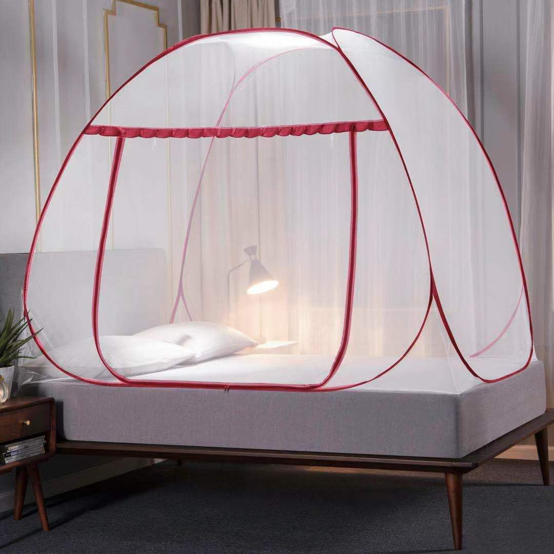 Foldable One-door Full-bottom Anti-mosquito Square-top Zipper Mosquito Net