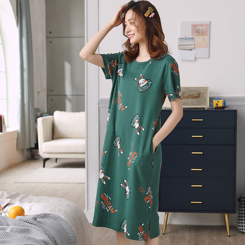 Nightdress Short Sleeve Ladies Summer Homewear Set
