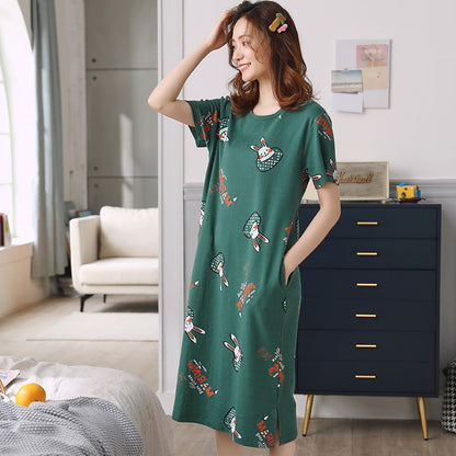 Nightdress Short Sleeve Ladies Summer Homewear Set
