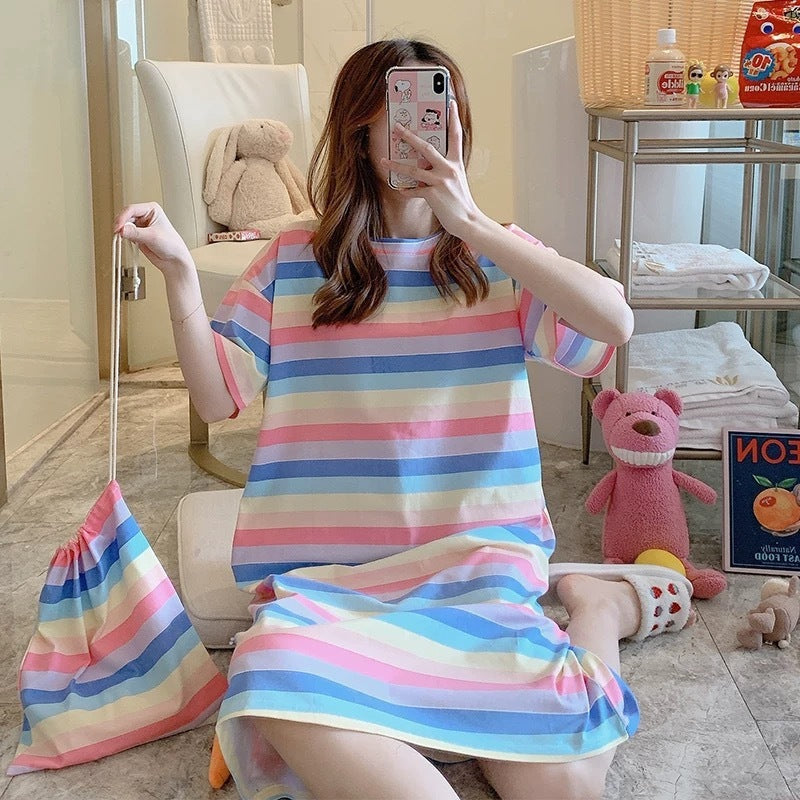 Nightdress Short Sleeve Ladies Summer Homewear Set