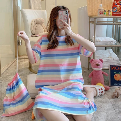 Nightdress Short Sleeve Ladies Summer Homewear Set