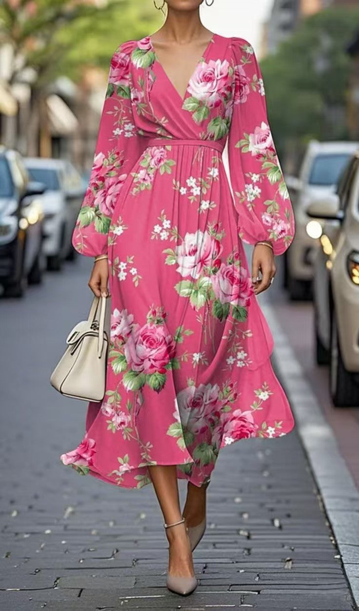 Printed Casual Retro Sexy Dress