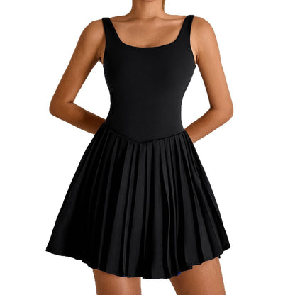 Backless Back-beautifying Sports Dress Women's Anti-exposure Yoga Skirt