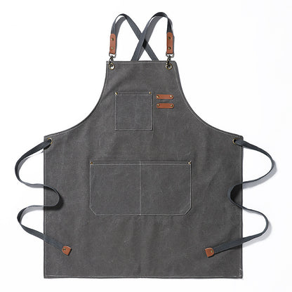 Thickened Canvas Jean Apron Household Barista Kitchen Restaurant