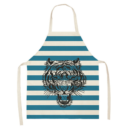 Simple Cartoon Tiger Cotton And Linen Apron Home