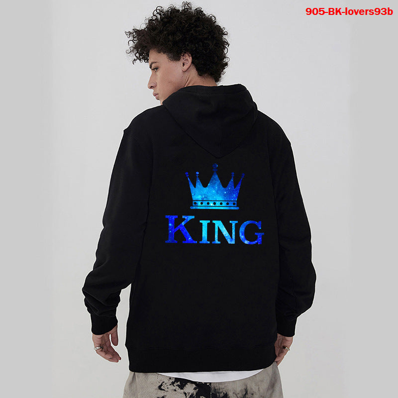 Women Hoodies King Queen Printed Sweatshirt Lovers