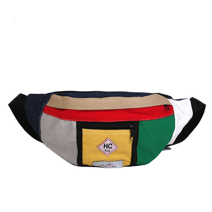 Contrast canvas bag mini sports chest