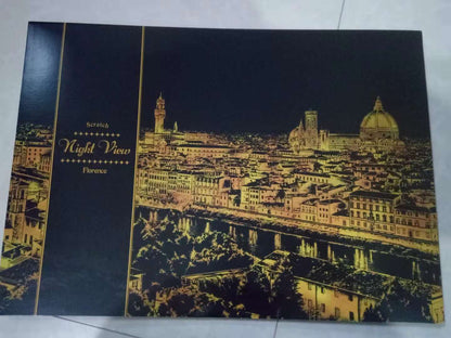 Decorative painting scratch Scraping painting drawing paper world Sightseeing pictures decoration birthday gifts drop shipping