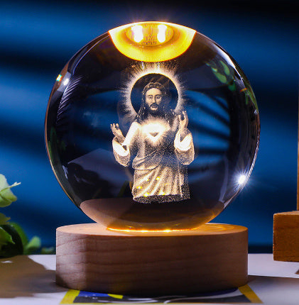 Luminous Galaxy Crystal Ball Decoration 3D Laser Inner Carving