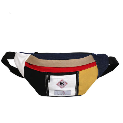 Contrast canvas bag mini sports chest