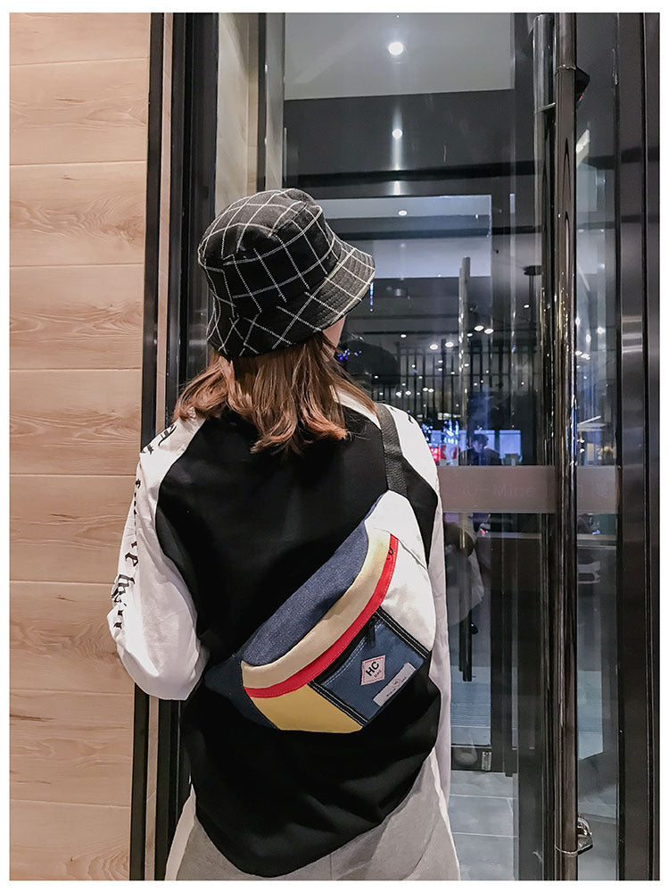 Contrast canvas bag mini sports chest