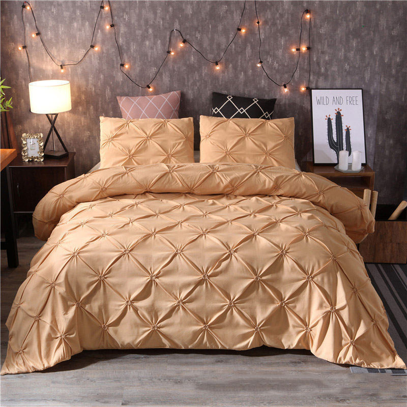 Plain Solid Color Quilt Cover Bedding 3d Foreign Trade Four-piece Suit