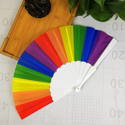 Rainbow Fan Gay Fan Pride Festival Fan 21cm 23cm 33cm