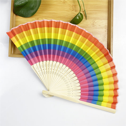 Rainbow Fan Gay Fan Pride Festival Fan 21cm 23cm 33cm