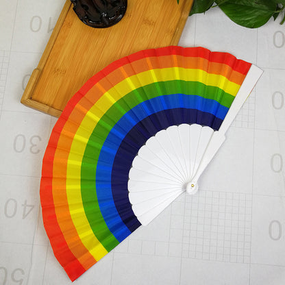 Rainbow Fan Gay Fan Pride Festival Fan 21cm 23cm 33cm