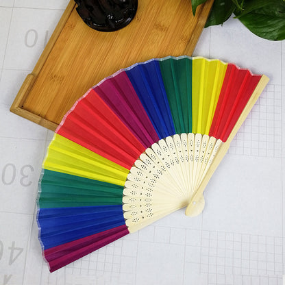Rainbow Fan Gay Fan Pride Festival Fan 21cm 23cm 33cm