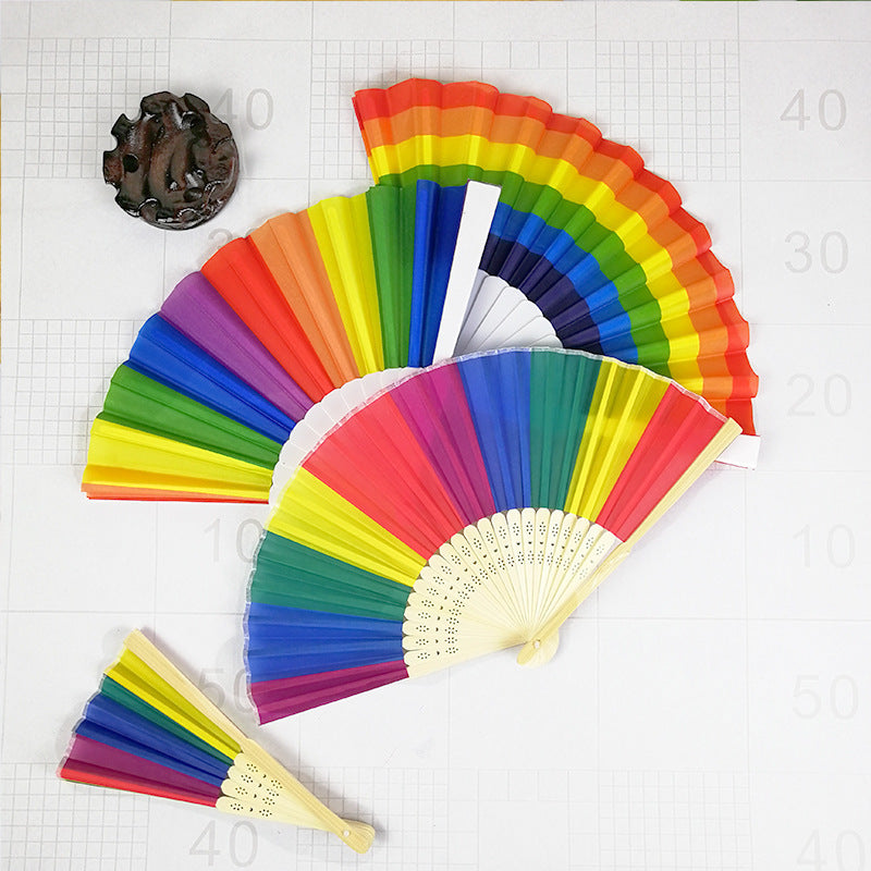 Rainbow Fan Gay Fan Pride Festival Fan 21cm 23cm 33cm
