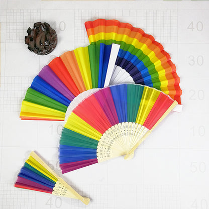 Rainbow Fan Gay Fan Pride Festival Fan 21cm 23cm 33cm