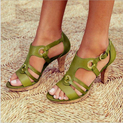 Women's High-heeled Sandals With Round Toe