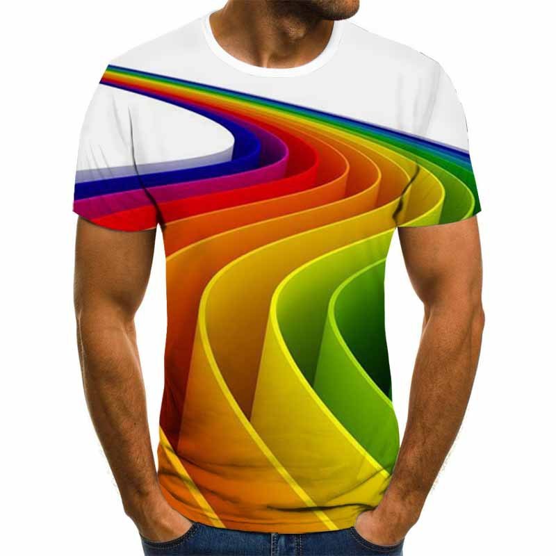 Digital Print Color Swirl Graphic T-shirt