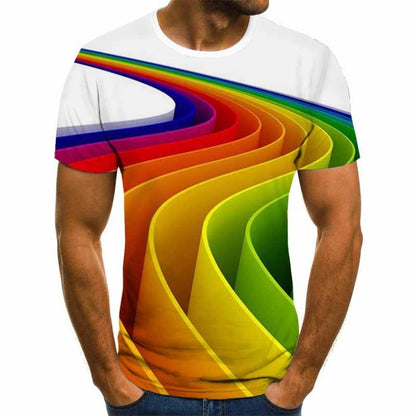 Digital Print Color Swirl Graphic T-shirt