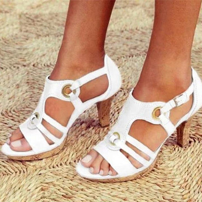 Women's High-heeled Sandals With Round Toe