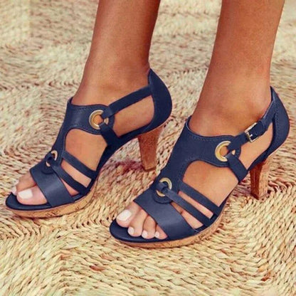 Women's High-heeled Sandals With Round Toe