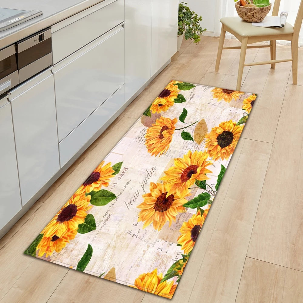 Modern Kitchen Mat Long Strip Bedroom Entrance Doormat 3D Pattern