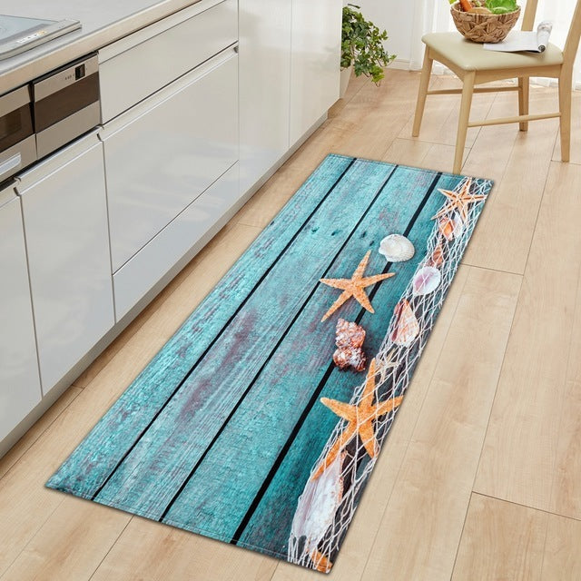 Modern Kitchen Mat Long Strip Bedroom Entrance Doormat 3D Pattern