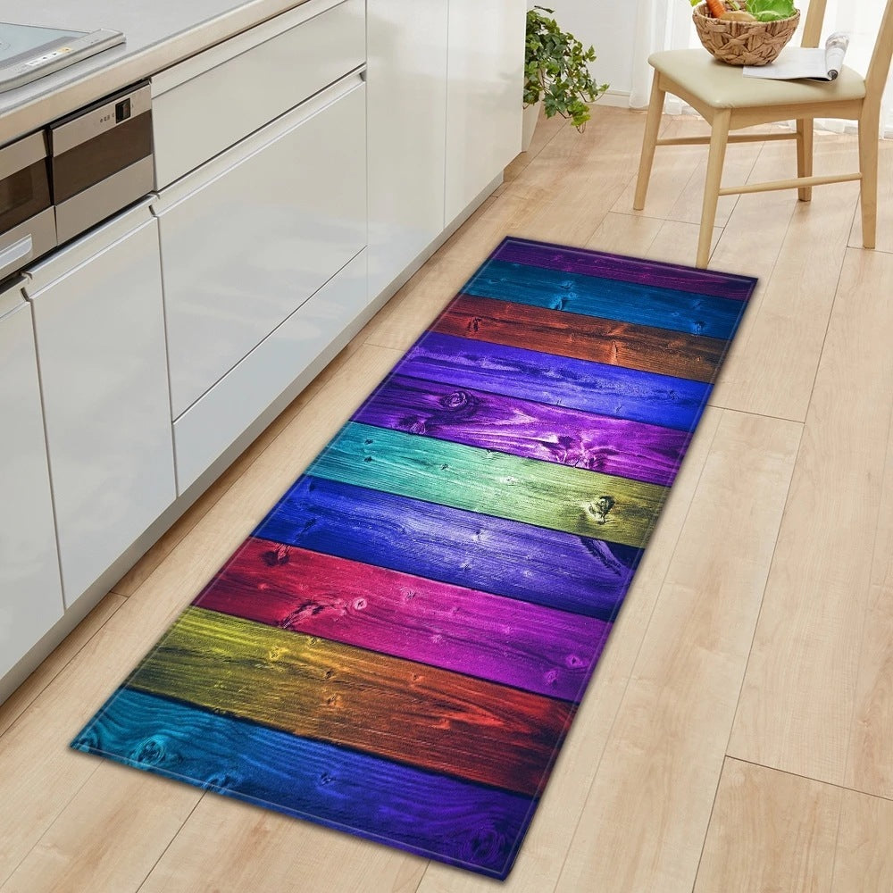 Modern Kitchen Mat Long Strip Bedroom Entrance Doormat 3D Pattern